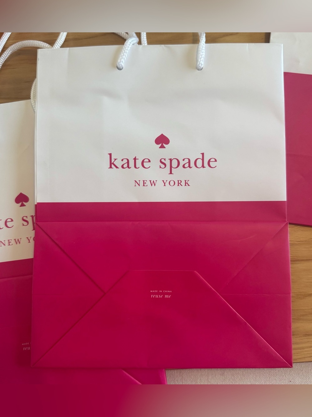kate spade Pink and White Gift Bag & Box Set bridal shower party decor - Picture 7 of 16